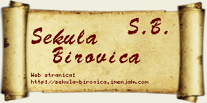 Sekula Birovica vizit kartica